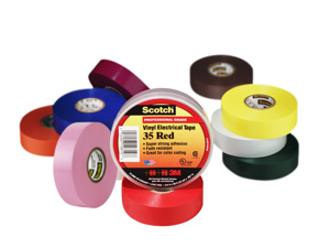 3M 35 Series Vinyl Electrical Tape 1/21 in x 20 ft 7 mil Assorted