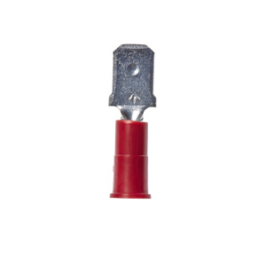 3M Male Insulated Disconnects 22 - 18 AWG Butted Barrel Red Vinyl