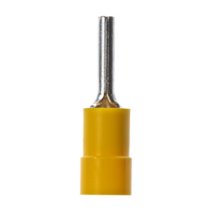 3M Insulated Pin Terminals 12 - 10 AWG Vinyl Cover Butted Seam Barrel Yellow Vinyl
