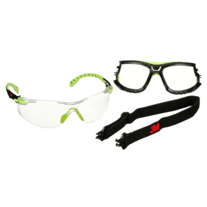 3M Safety Glasses Anti-fog, Anti-scratch Clear Black/Green