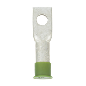 3M 40100 Series Long Barrel Compression Lugs 1/2 in 1 Hole Green 2/0 AWG