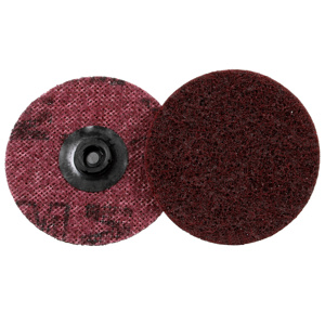 3M Surface Conditioning Discs Maroon 3 in Medium Aluminum Oxide Roloc™ SC Metal Button