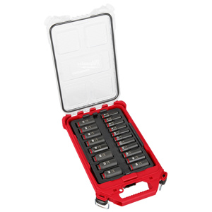 Milwaukee SHOCKWAVE™ Impact Duty™ PACKOUT™ Metric Socket Sets Deep 3/8 in 19 Piece 6 Point