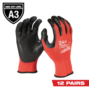Milwaukee Cut Level 3 Nitrile Dipped Gloves Small Red<multisep/>Black Cut 3
