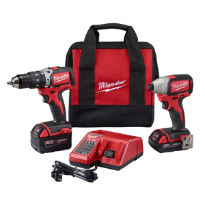 Milwaukee M18™ 2-Tool Combination Kits 2 Piece 1/2 in Compact Hammer Drill/Driver, 1/4 in Hex Impact Driver Cordless