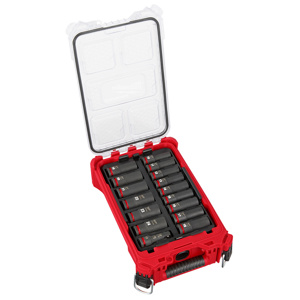 Milwaukee SHOCKWAVE™ Impact Duty™ PACKOUT™ Metric Socket Sets Deep 1/2 in 16 Piece 6 Point