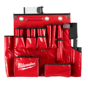 Milwaukee Lineworkers Aerial Tool Aprons Durable Vinyl Gray<multisep/>Red<multisep/>Black