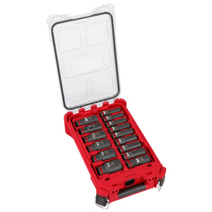 Milwaukee SHOCKWAVE™ Impact Duty™ PACKOUT™ SAE Socket Sets Deep 1/2 in 15 Piece 6 Point