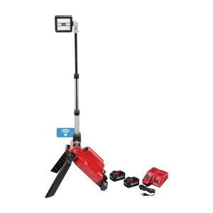 Milwaukee M18™ ROCKET™ ONE-KEY™ Dual Pack Tower Lights 18 V Cordless 5400/3100/1600 lm LED Red