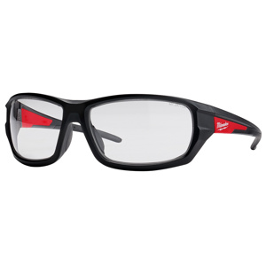 Milwaukee Safety Glasses Anti-fog, Anti-scratch Clear Polybag Black/Red