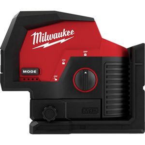 Milwaukee M12™ Green Cross Line and Plumb Points Laser Kits 125 ft (165 with Detector) Battery 15 hrs