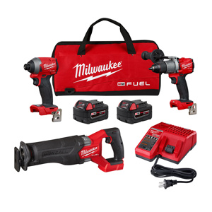 Milwaukee M18™ FUEL™ 3-Tool Combination Kits 1/2 in Hammer Drill/Driver, 1/4 in Hex Impact Driver, SAWZALL® Reciprocating Saw 18 V