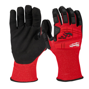 Milwaukee SMARTSWIPE™ High Dexterity Impact-resistant Nitrile-dipped Gloves Large Red<multisep/>Black