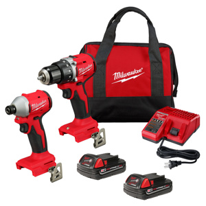 Milwaukee M18™ 2-Tool Compact Brushless Combination Kits 1/2 in Drill/Driver, 1/4 in Hex Impact Driver