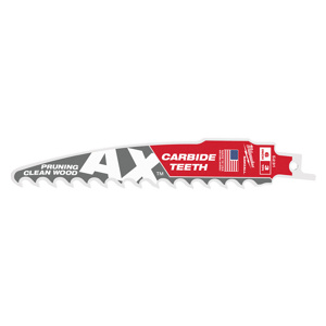 Milwaukee The AX™ SAWZALL® Pruning and Clean Wood Reciprocating Saw Blades 3 TPI 6 in Wood