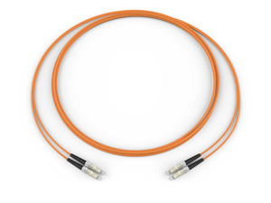 Indoor Riser Fiber Cable Assemblies 10 m LC - LC Duplex MM - OM1 2 Fiber Orange
