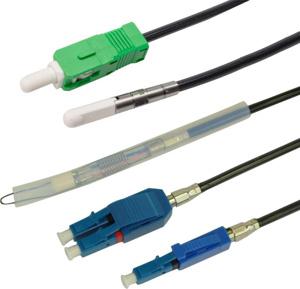 Clearfield Inc. Indoor Riser Fiber Cable Assemblies 150 ft SC/APC (Standard) - SC/APC (Pushable) Simplex SM - OS1 1 Fiber Black