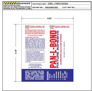 Electromark PAN-L-BOND Tags PAN-L-BOND Adhesive 4.625 x 5.125 in