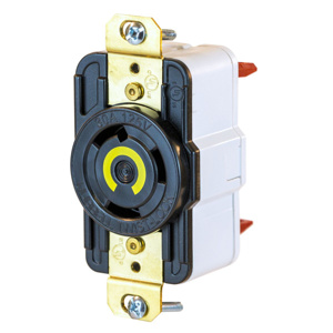 Hubbell Wiring Locking Single Receptacles 30 A 125 V 2P3W L5-30R EdgeConnect™ Twist-Lock®