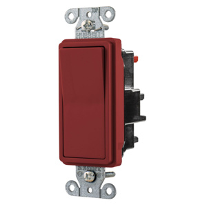 Hubbell Wiring 3-Way, SPST Rocker Light Switches 20 A 120/277 V Red