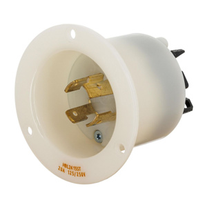 Hubbell Wiring Locking Flanged Inlets 20 A 125/250 V 3P4W L14-20P EdgeConnect™ Twist-Lock® Insulgrip®