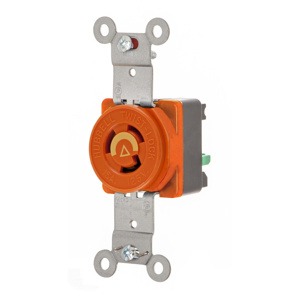 Hubbell Wiring Locking Single Receptacles 15 A 125 V 2P3W L5-15R EdgeConnect™ Twist-Lock®