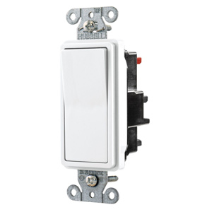 Hubbell Wiring SPST Rocker Light Switches 20 A 120/277 V EdgeConnect™ Style Line® DS120 No Illumination White