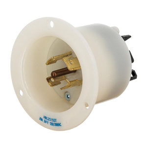 Hubbell Wiring Locking Flanged Inlets 20 A 120/280 V 4P5W L21-20P EdgeConnect™ Twist-Lock® Insulgrip®