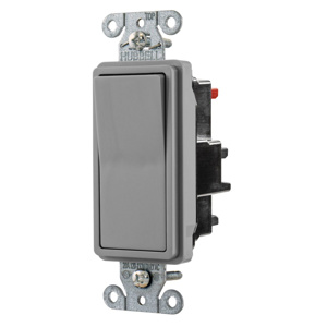 Hubbell Wiring SPST Rocker Light Switches 20 A 120/277 V EdgeConnect™ Style Line® DS120 No Illumination Gray