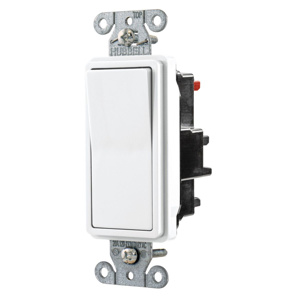 Hubbell Wiring 3-Way, SPST Rocker Light Switches 20 A 120/277 V EdgeConnect™ Style Line® DS320 No Illumination White