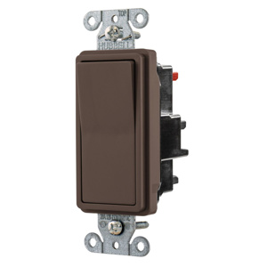 Hubbell Wiring SPST Rocker Light Switches 20 A 120/277 V EdgeConnect™ Style Line® DS120 No Illumination Brown