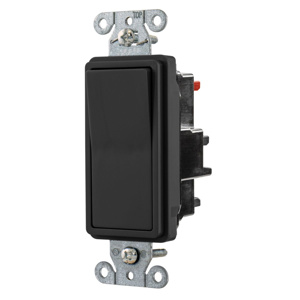 Hubbell Wiring SPST Rocker Light Switches 15 A 120/277 V EdgeConnect™ Style Line® DS115 No Illumination Black