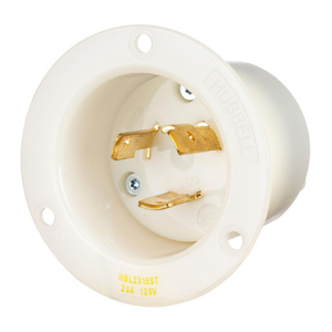 Hubbell Wiring Locking Flanged Inlets 20 A 125 V 2P3W L5-20P EdgeConnect™ Twist-Lock® Insulgrip®