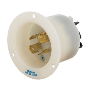 Hubbell Wiring Locking Flanged Inlets 20 A 250 V 3P4W L15-20P EdgeConnect™ Twist-Lock® Insulgrip®