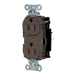 Hubbell Wiring Straight Blade Duplex Receptacles 15 A 125 V 2P3W 5-15R Industrial EdgeConnect™ Hubbell-Pro™ Dry Location Brown