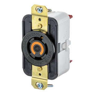 Hubbell Wiring Locking Single Receptacles 20 A 125/250 V 3P4W L14-20R EdgeConnect™ Twist-Lock®