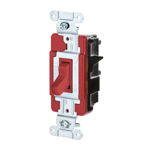 Hubbell Wiring 3-Way, SPST Toggle Light Switches 20 A 120/277 V EdgeConnect™ CSB320ST No Illumination Red