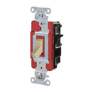 Hubbell Wiring SPST Toggle Light Switches 20 A 120/277 V EdgeConnect™ HBL® Extra Heavy Duty HBL1221 No Illumination Ivory