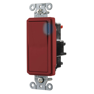 Hubbell Wiring SPST Rocker Light Switches 20 A 120/277 V EdgeConnect™ Style Line® DS120 Illuminated Red