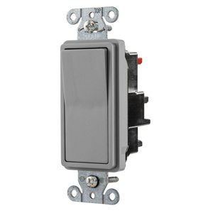 Hubbell Wiring SPST Rocker Light Switches 15 A 120/277 V EdgeConnect™ Style Line® DS115 No Illumination Gray