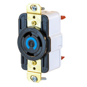 Hubbell Wiring Locking Single Receptacles 30 A 250 V 2P3W L6-30R EdgeConnect™ Twist-Lock®