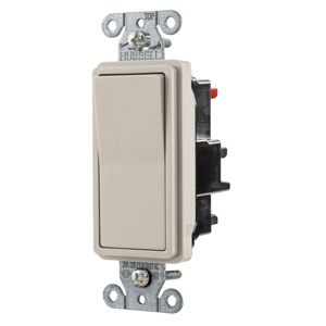Hubbell Wiring SPST Rocker Light Switches 20 A 120/277 V EdgeConnect™ Style Line® DS120 No Illumination Light Almond