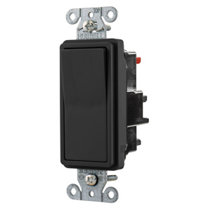 Hubbell Wiring SPST Rocker Light Switches 20 A 120/277 V EdgeConnect™ Style Line® DS120 No Illumination Black