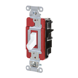 Hubbell Wiring SPST Toggle Light Switches 20 A 120/277 V <em class="search-results-highlight">EdgeConnect</em>™ HBL® Extra Heavy Duty HBL1221 White