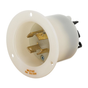 Hubbell Wiring Locking Flanged Inlets 30 A 125/250 V 3P4W L14-30P EdgeConnect™ Twist-Lock® Insulgrip®
