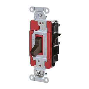 Hubbell Wiring SPST Toggle Light Switches 20 A 120/277 V EdgeConnect™ HBL® Extra Heavy Duty HBL1221 No Illumination Brown