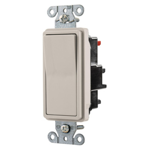 Hubbell Wiring SPST Rocker Light Switches 15 A 120/277 V EdgeConnect™ Style Line® DS115 No Illumination Light Almond