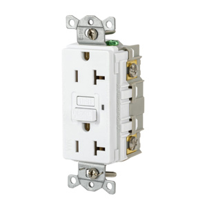 Hubbell Wiring Autoguard® GFRWR20 Series Duplex GFCIs 20 A 5-20R White Weather-resistant