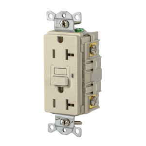 Hubbell Wiring Autoguard® GFR15 Series Duplex GFCIs 20 A 5-20R Ivory