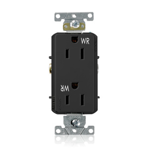 Leviton WDR15 Series Duplex Receptacles 15 A Heavy-Duty Industrial Specification Grade Black